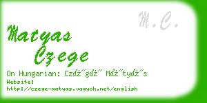 matyas czege business card